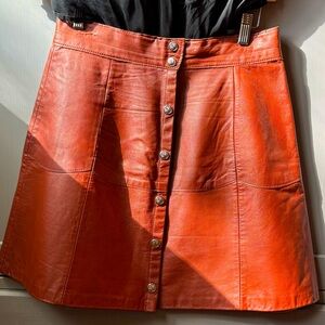 Vintage 1970’s leather button up skirt